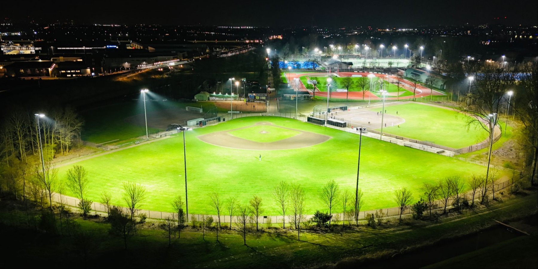 Grizzlies avond lichtmasten