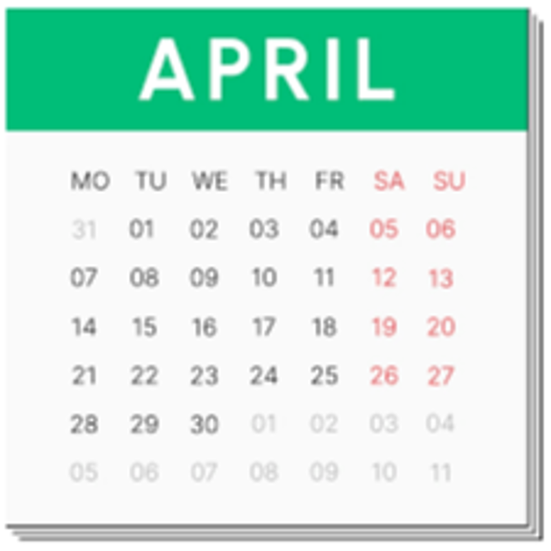 Kalender activiteiten april
